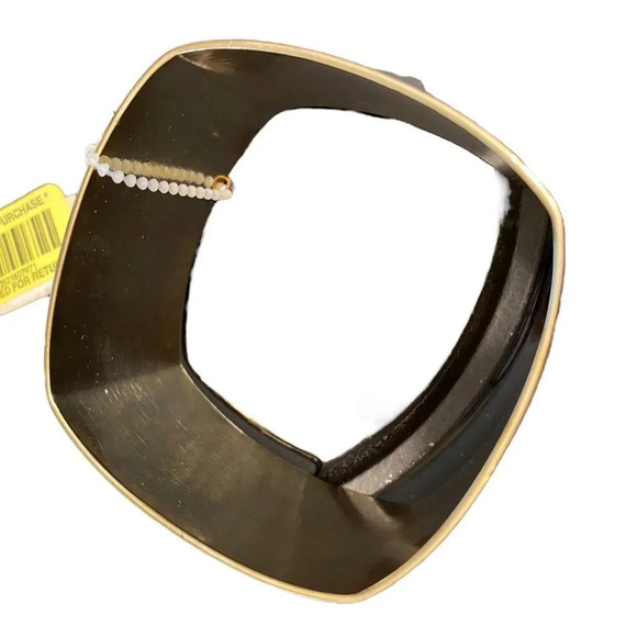 NWT M. Haskell Gold Rounded Square Bangle Bracelet - Picture 3 of 4